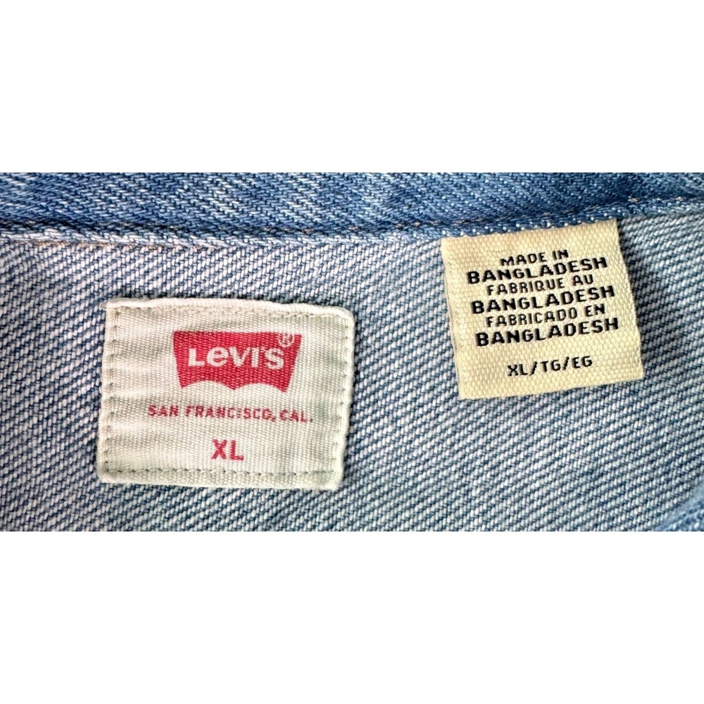 Levis Flynn‎ Western Dress Womens XL Blue Denim Long Sleeves Button Front - Picture 8 of 16